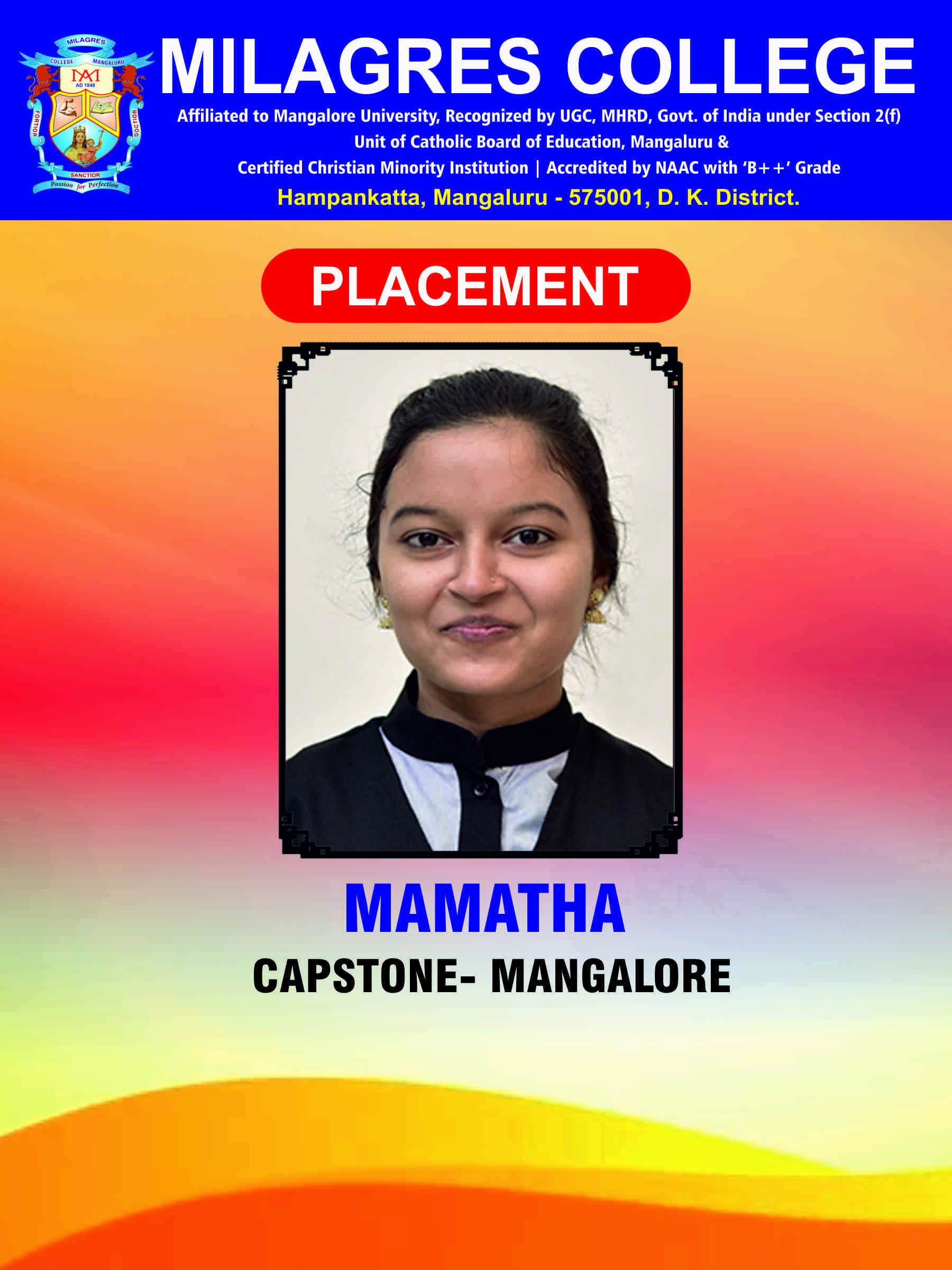 Successfully placed student